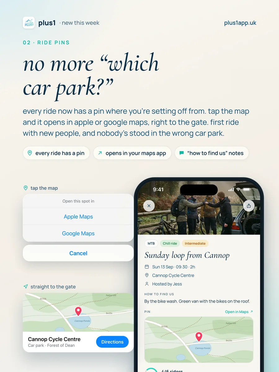 no more which car park: every ride has a pin